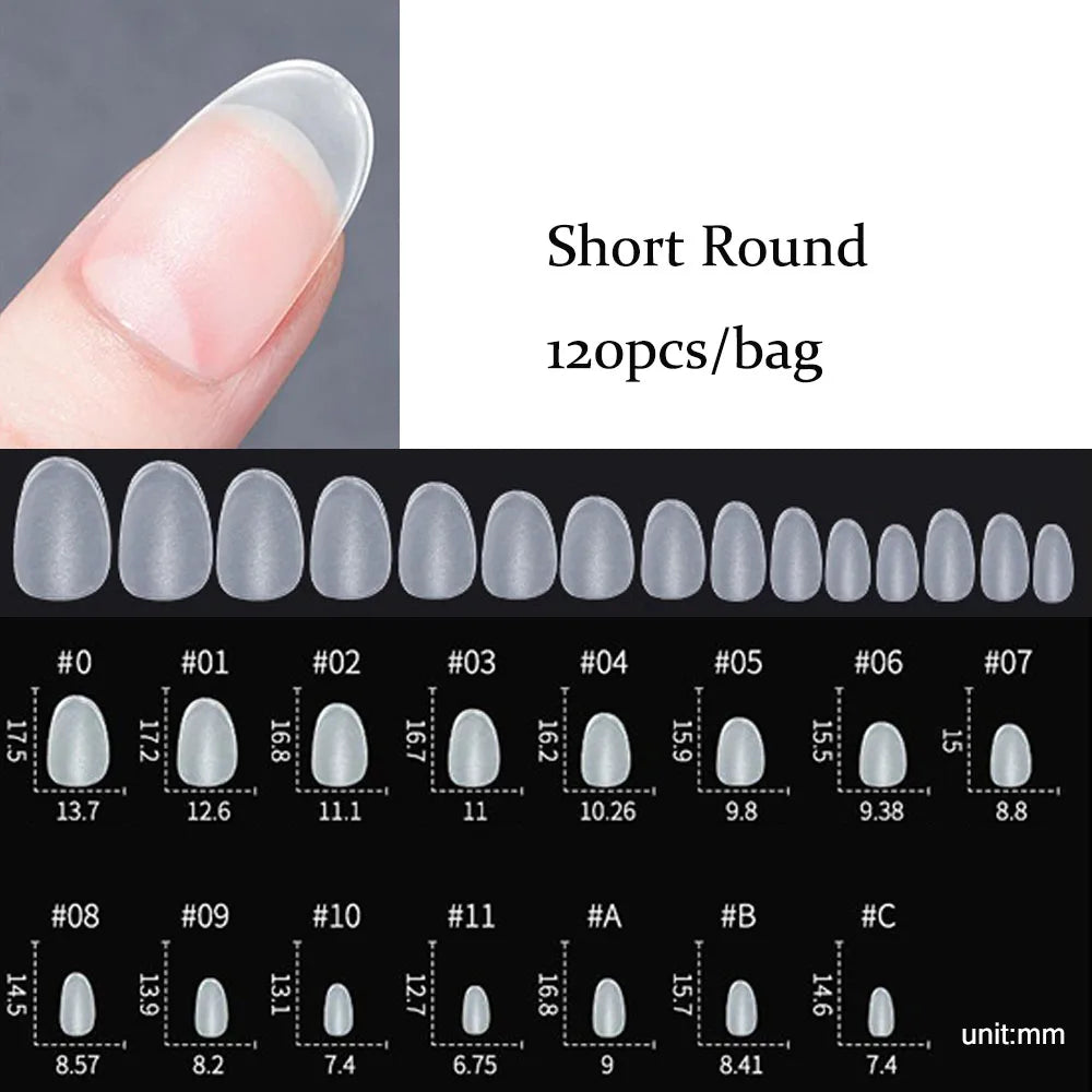 120pcs False Nails Transparent Press on Nails