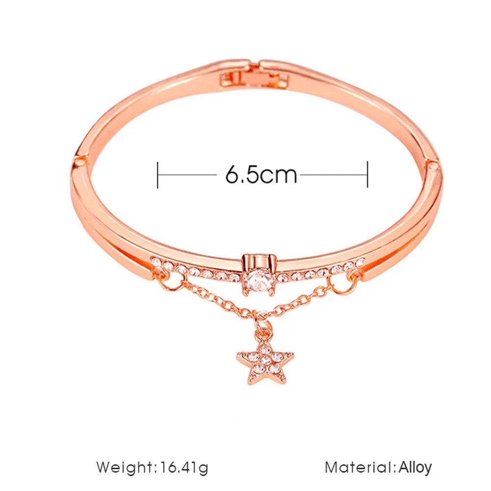 2024 New Luxury Jewelry Stainless Steel Bracelets & Bangles Female Heart Forever Love Charm Bracelet for Women Gifts