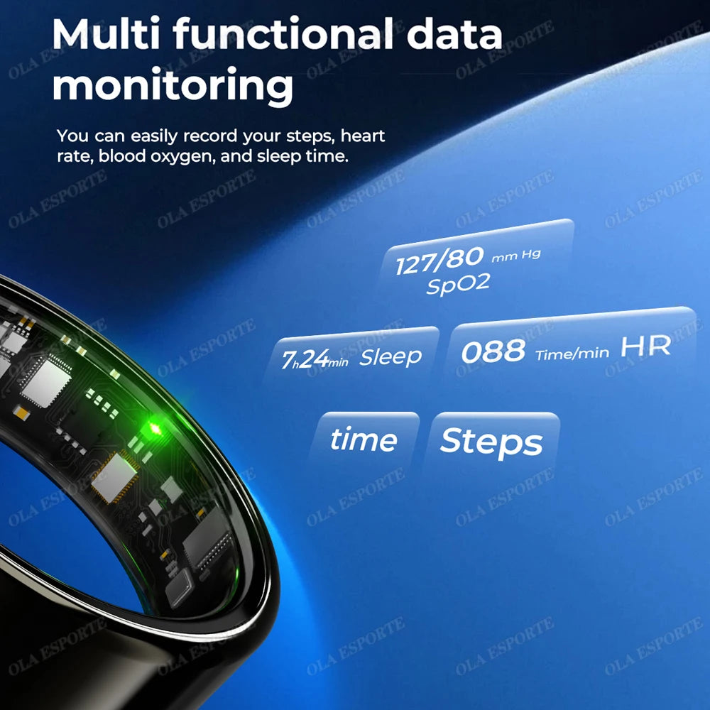 For  Smart Ring Men Women Bluetooth Monitor Blood HeartRate Blood Oxygen Monitor Smartring MultiSport 5ATM Waterproof