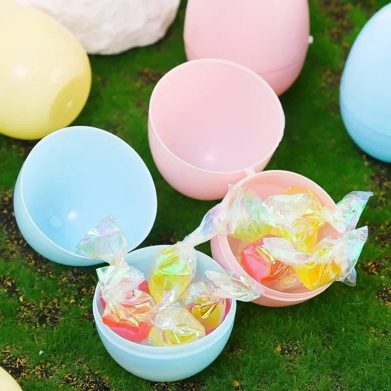 10/50PCS Plastic Easter Eggs Fillable Plastic Egg Kids Toy Colorful Gift Packaging Box Easter Party Hunt Game DIY Craft Supplies