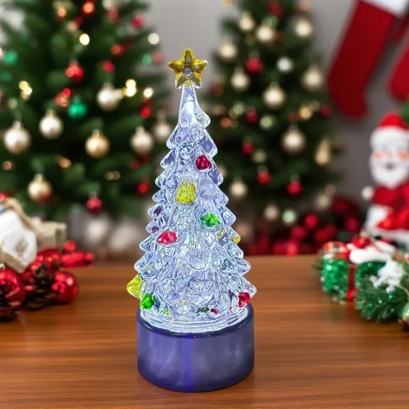 LED Night Lamp Mini Christmas Tree Christmas Luminous Decoration Bed Side Lamp Battery Powered Gift Desktop Ornament Night Lamps