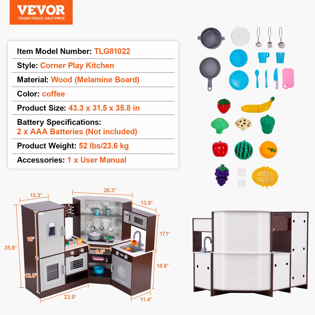 SucceBuy Play KitchenToys Set Children Kitchenware Accessories with Ice Maker for Kids toys Preschoolers Girls Birthday Gifts