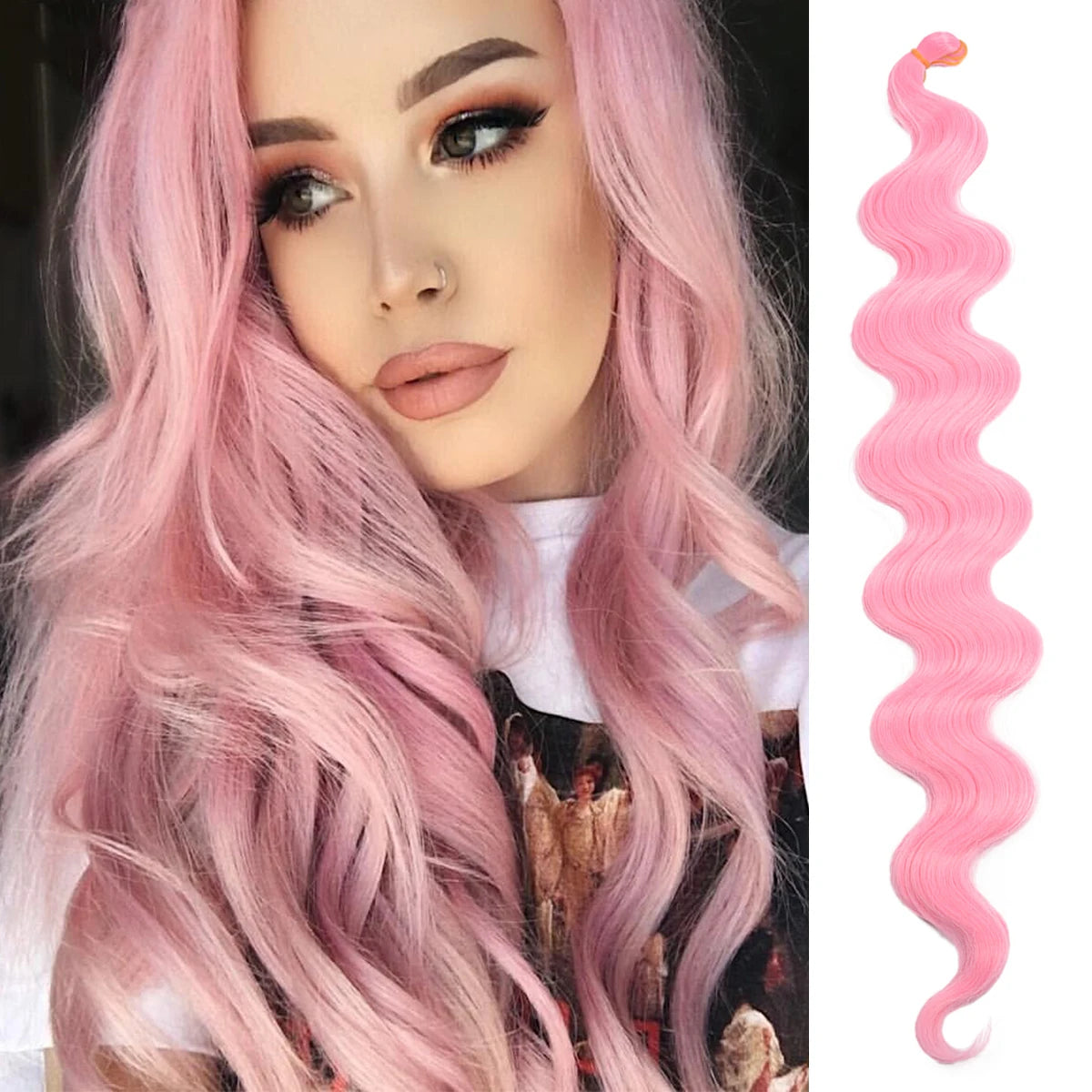 Deep Wave Hair Bundles 613 Piano Blonde Natural Synthetic Hair Extensions Ombre Thick Ponytail Loose Boho Braid Hair
