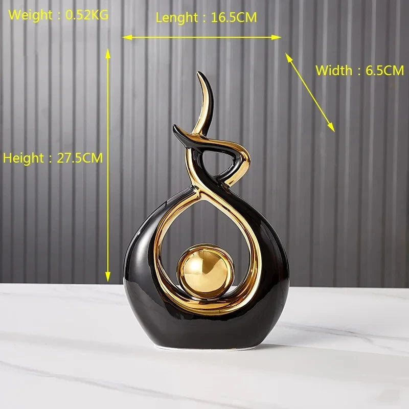 Nordic Home Decor Figurines for Interior Living Room Desk Ceramics