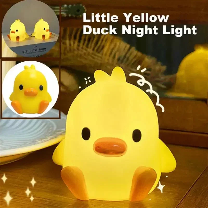 1-3pcs Yellow Duck Night Light Cartoon Creative Children's Gift Small Desk Lamp Soft Light Bedroom Atmosphere Bedlight