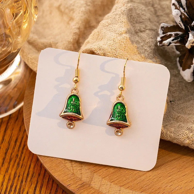 Vintage Metal Christmas Tree Dangle Earrings for Women Fashion Socks Santa Claus Snowflake Drop Earings New Year Party Jewelry