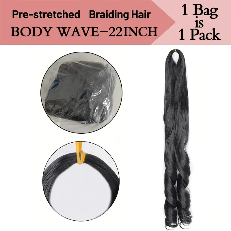 French Curly Braiding Hair 24Inch Loose Wavy 1 Pack  Bouncy Braiding Hair Extensions Synthetic French Curl Crochet Hair