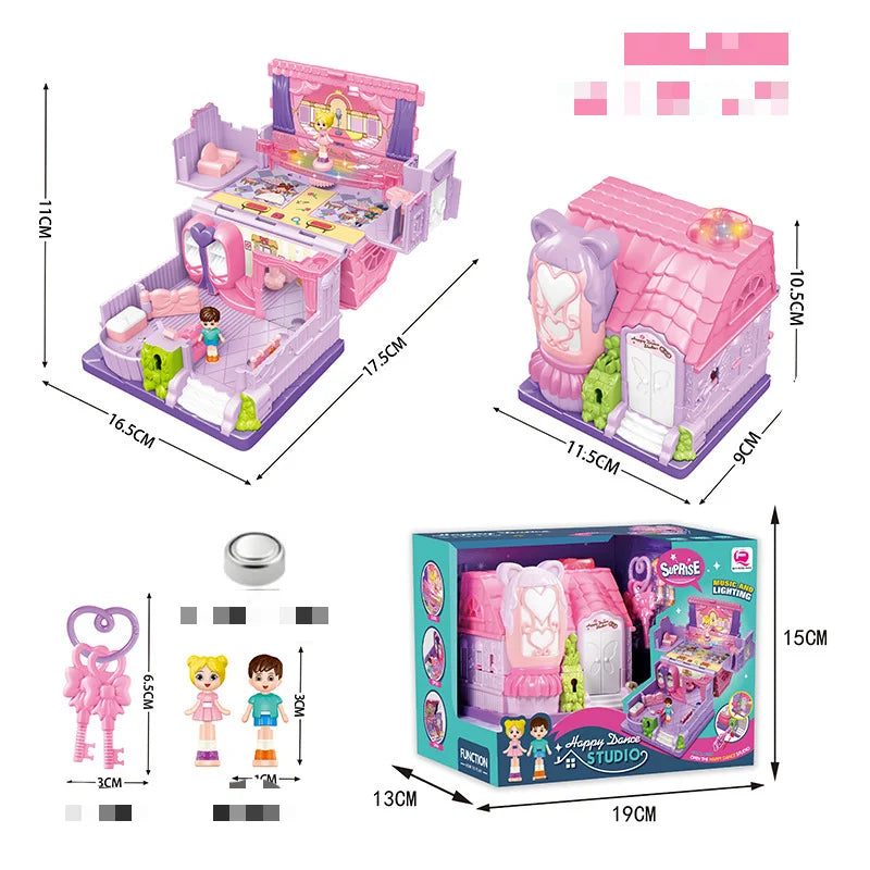 Surprise Doll House Treasure box 1pcs Mini House Princess Children's Castle Model House Girls Play House Toys NO BATTERY