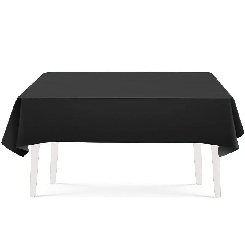 Solid Black Theme Tableware Birthday Party Disposable Cutlery Paper Napkins Cups Plates Tablecloths Fork Spoon Party Decorations