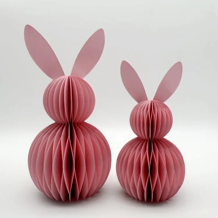 Easter Bunny 3D Ornament Paper Honeycomb Bunnies Easter Day Party Decorations Cute Rabbit For Wedding Birthday
