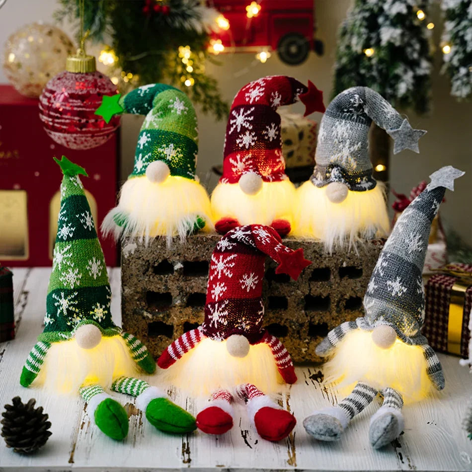 In Stock Santa Claus Plush Toy Decoration Winter Holiday Ornament for Snow Scene Fireplace Festive Christmas Hanging Decoration