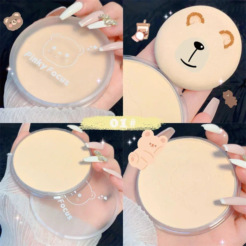 Pressed Powder Transparent White Brighten Oil Control Concealer Lasting Natural Face Makeup Setting Powder Waterproof Cosmetic