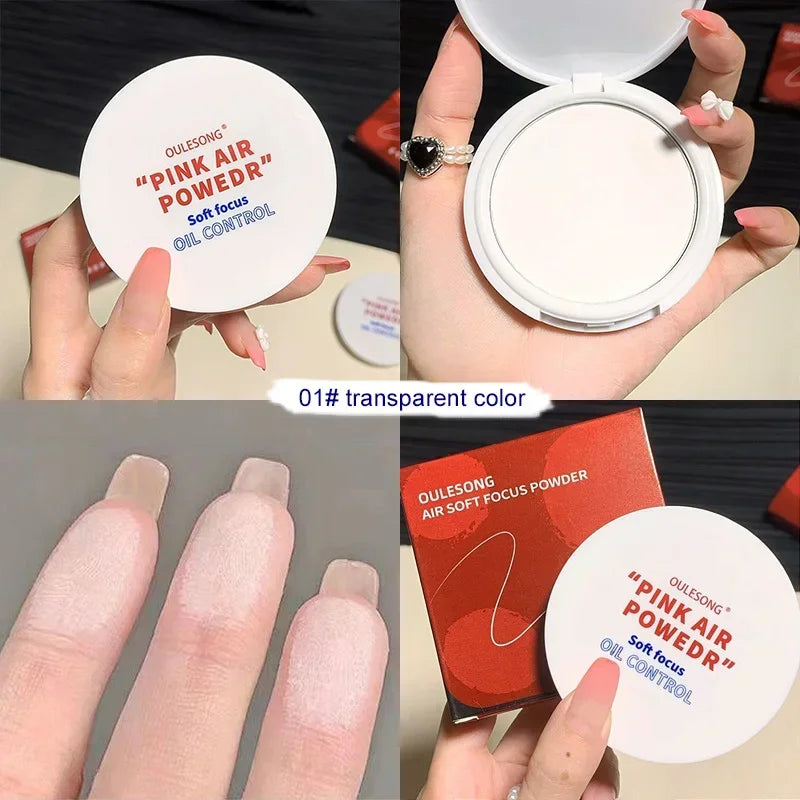 Pressed Powder Transparent White Brighten Oil Control Concealer Lasting Natural Face Makeup Setting Powder Waterproof Cosmetic