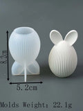 Easter Series Silicone Mold 3D Striped Egg Straight Ear Rabbit Gourd Diamond Pattern Bunny Scented Candle Gypsum Craft Gift Mold
