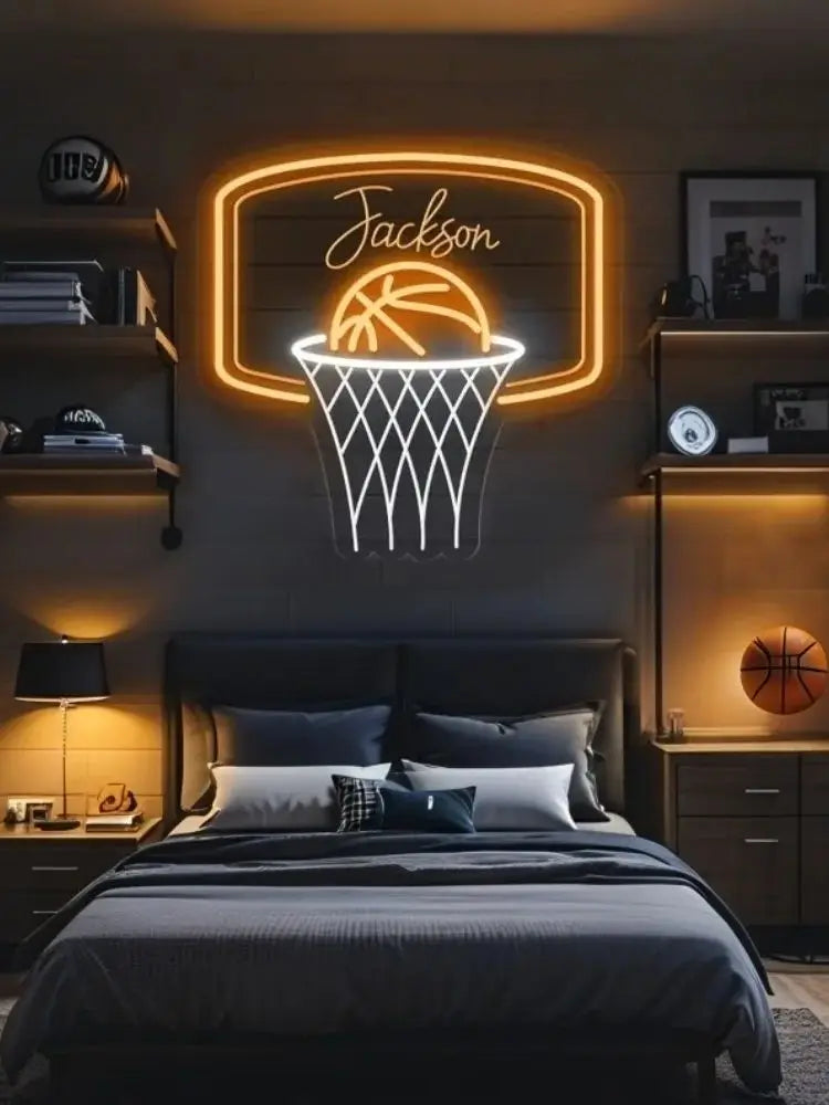 Custom Basketball Neon Sign Boy's Bedroom Nursery Home Wall Decor