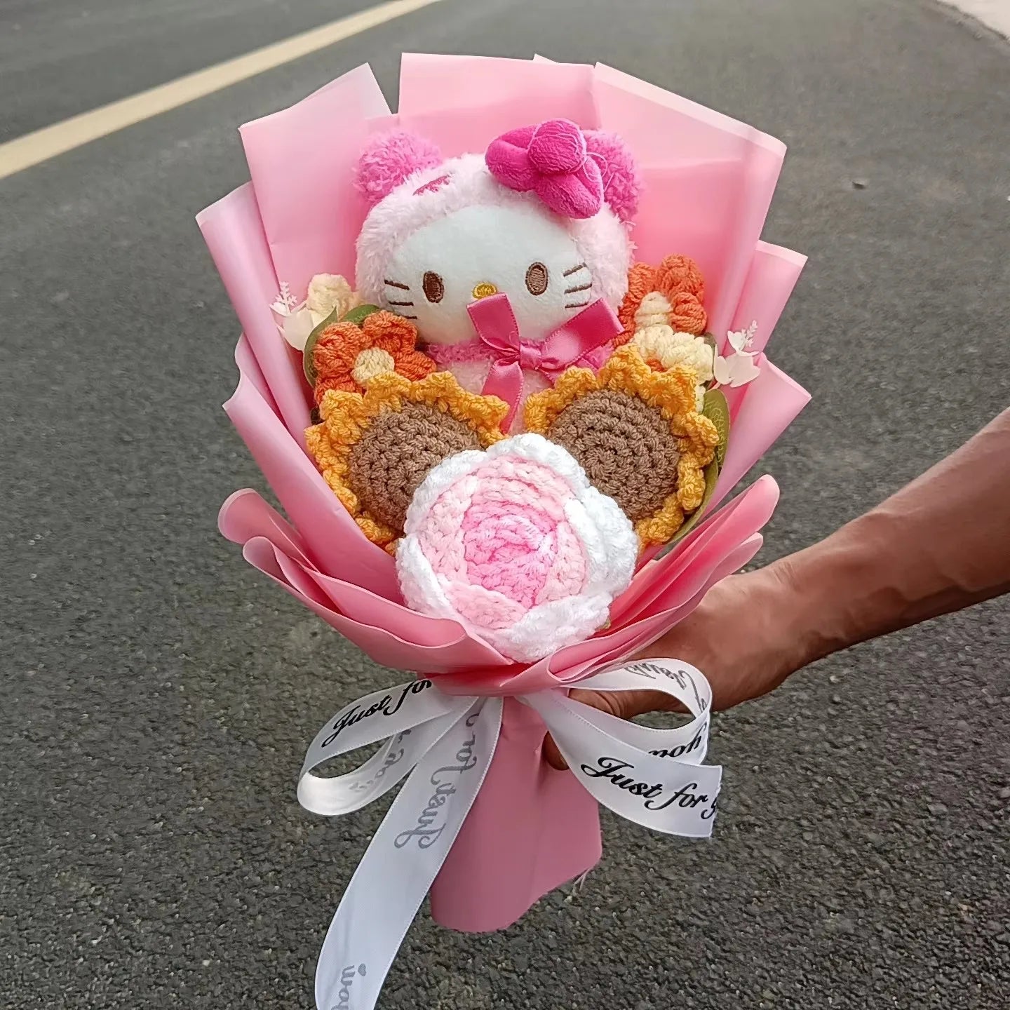 Hello KT Cartoon Plush Bouquet  Anime Rose Flowers Doll Home Wedding Decoration Christmas Valentine's Day Gift