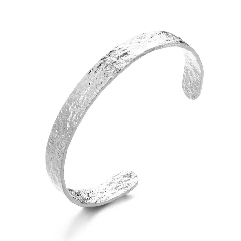 Vintage Flower Cuff Bracelet Bangle for Women Gold Color Flora Stainless Steel Bangles Casting Aesthetic Couple Wrist Jewelry