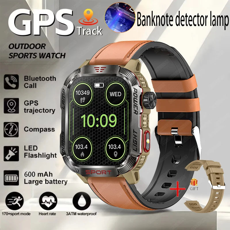 New outdoor Military Smart Watch Men Flashlight
