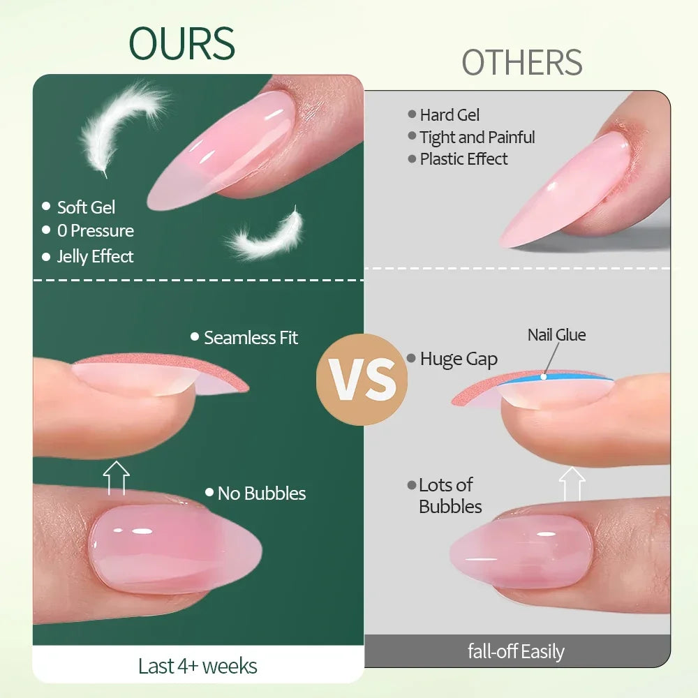 Nailpop 3-IN-1 Nude Natural Soft Nail Tips Set