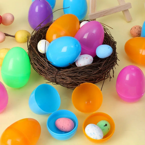 10/50PCS Plastic Easter Eggs Fillable Plastic Egg Kids Toy Colorful Gift Packaging Box Easter Party Hunt Game DIY Craft Supplies