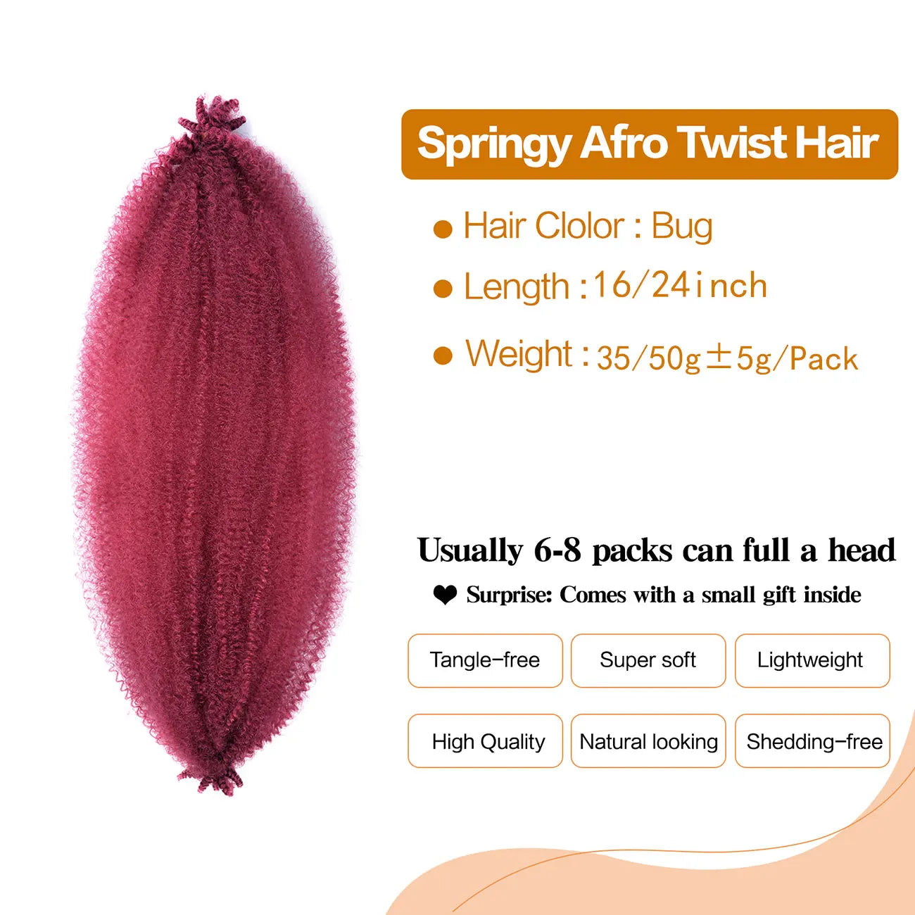 Spring Afro Twist Hair 24inch Kinky Marley Twist Braiding Hair For Women Soft Crochet for Distressed Faux LocsHair Extensions