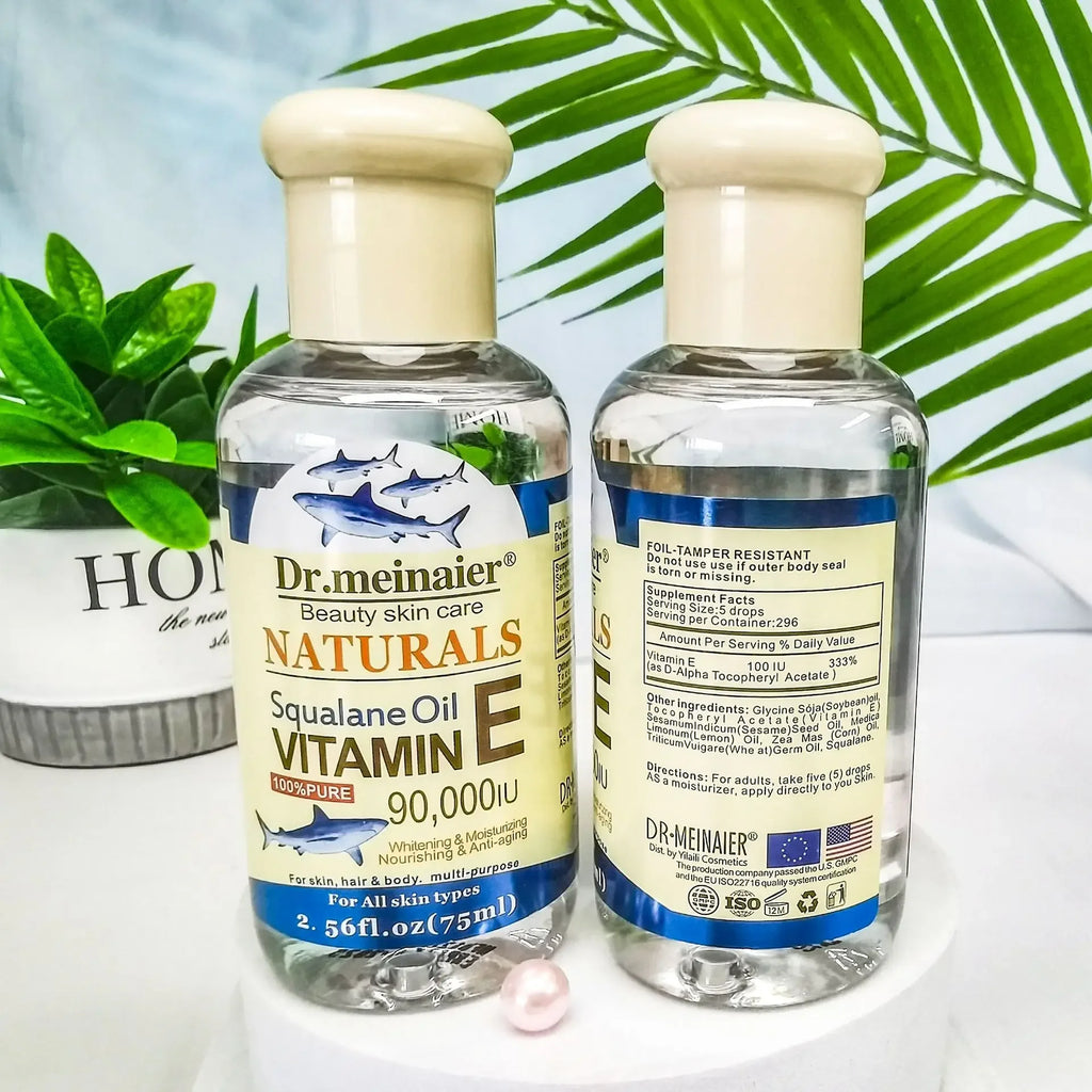 Vitamin E Face Essence Oil Morning & Night Whitening Shrink Pores Anti Wrinkle Aging Freckle Repair Face Skin Care Essence 75ml