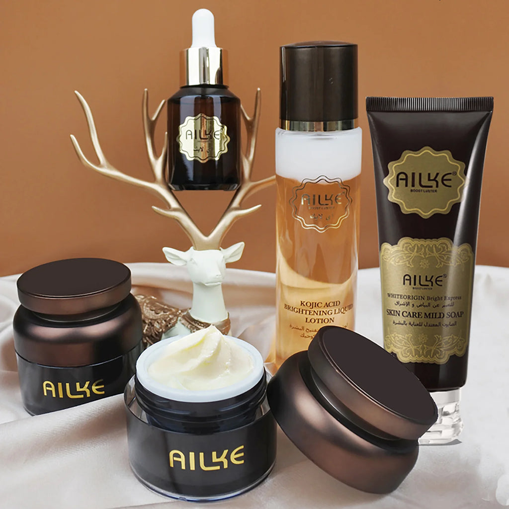 AILKE Kojic Acid Whitening Face Care Set, Remove Dark Spots, Freckles, Hyperpigmentation, Spf Sunscreen Facial Skin Moisturizer