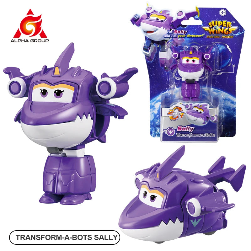 Super Wings Mini NEW Jett 2 Inches Transform Robot to Plane in 3 Steps Deformation Action Figures 2Modes Transforming Kid Toy