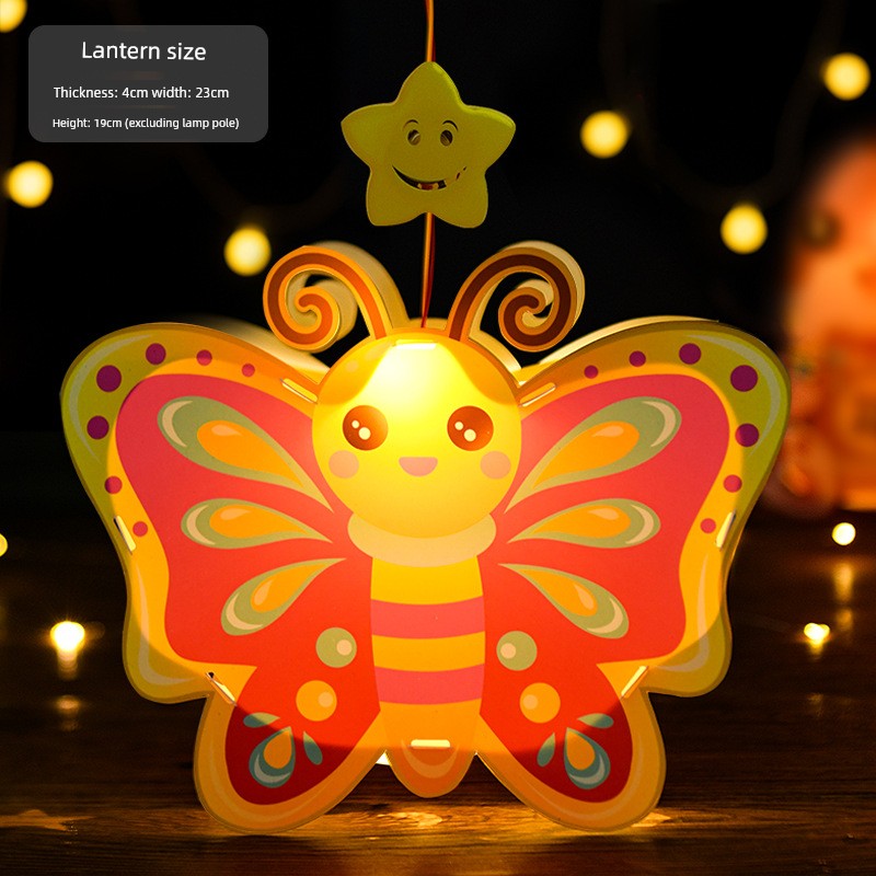 Mid-Autumn Festival Kids DIY Lantern Handmade Material Package Kindergarten Creative Rabbit Lamp Satchel Luminous Music Lantern