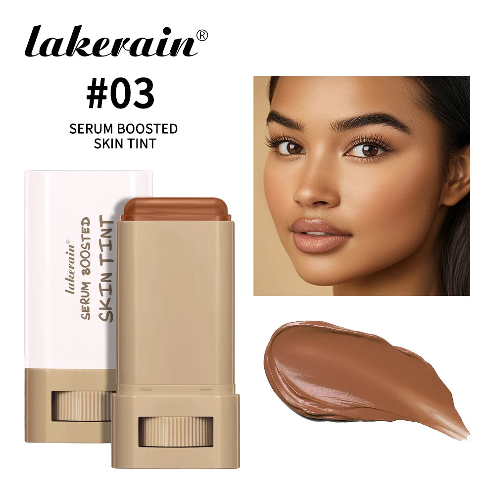 Skin Tint Foundation Stick Eraser Concealer Foundation Stick Serum Boosted Smooth Plumper Hight Coverage Travel Bronze Foundatio