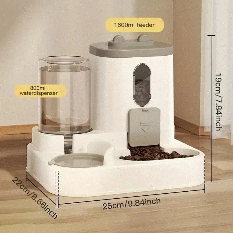 Dog & Cat Automatic Feeder & Waterer Set: Gravity Design