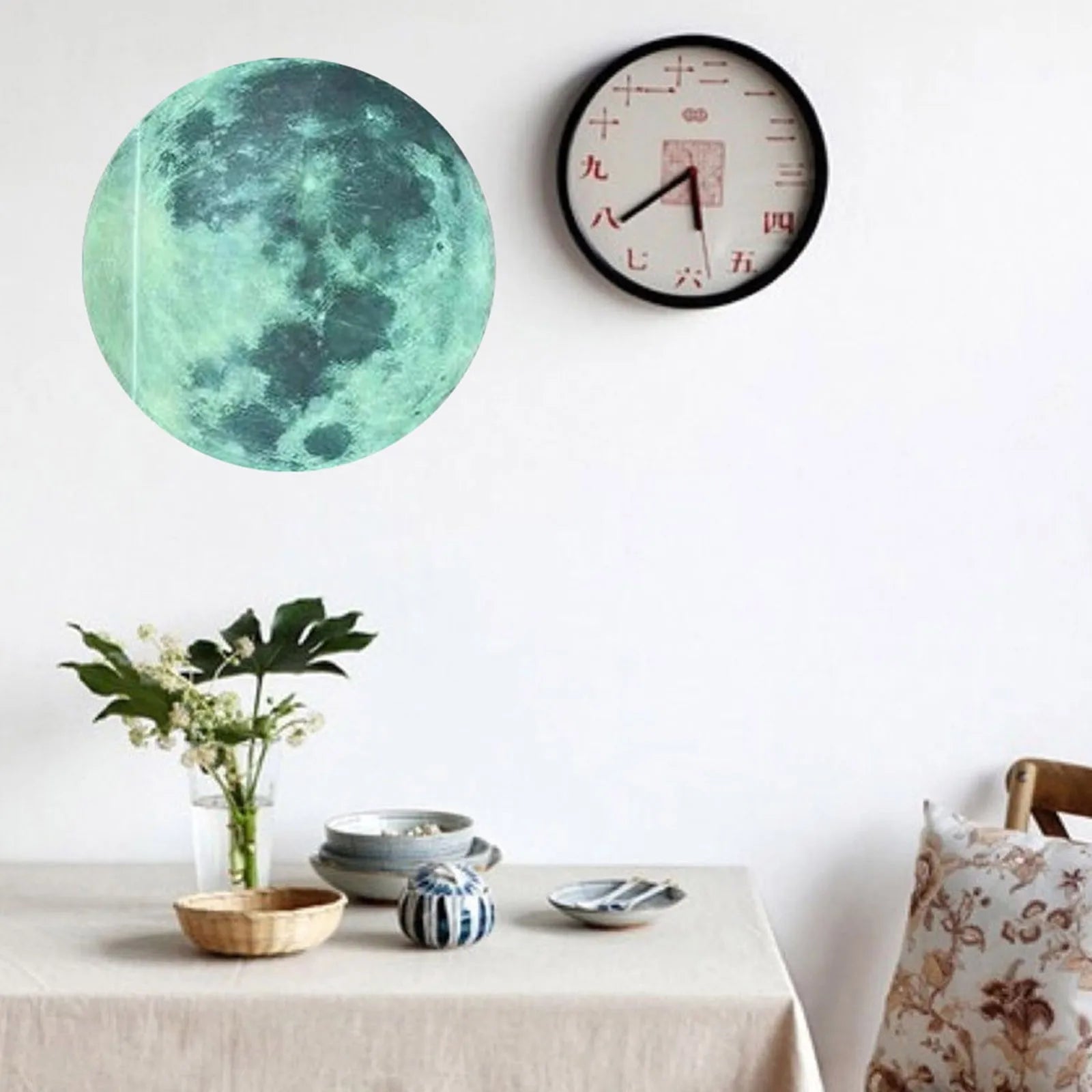 Large Moon Fluorescent Wall Sticker 5-20cm Removable Glow In The Dark Sticker Wall Sticker Kids Room Decoration Home Decor