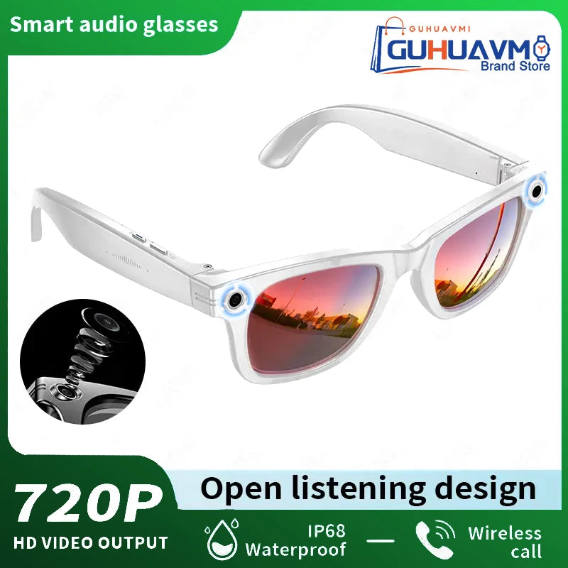 New AI Smart Glasses 800W Pixel Camera Bluetooth HD Call Voice Assistant Stereo Music Player Translate 6K Photochromic Glasses