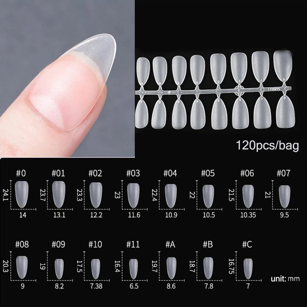 120pcs False Nails Transparent Press on Nails