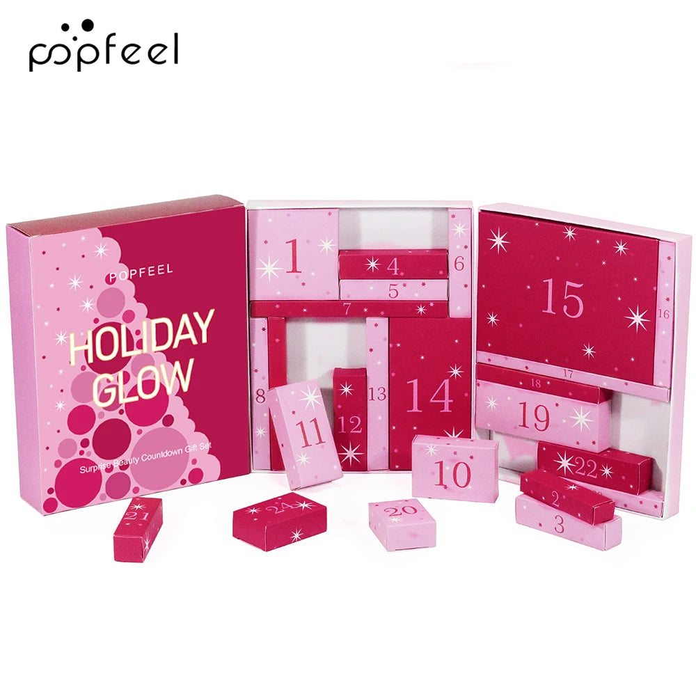 POPFEEL 24-Piece Valentine's Day Makeup Gift Set - Includes Eyeshadow Palette, Lipsticks & Surprise Cosmetics，Loved Ones.