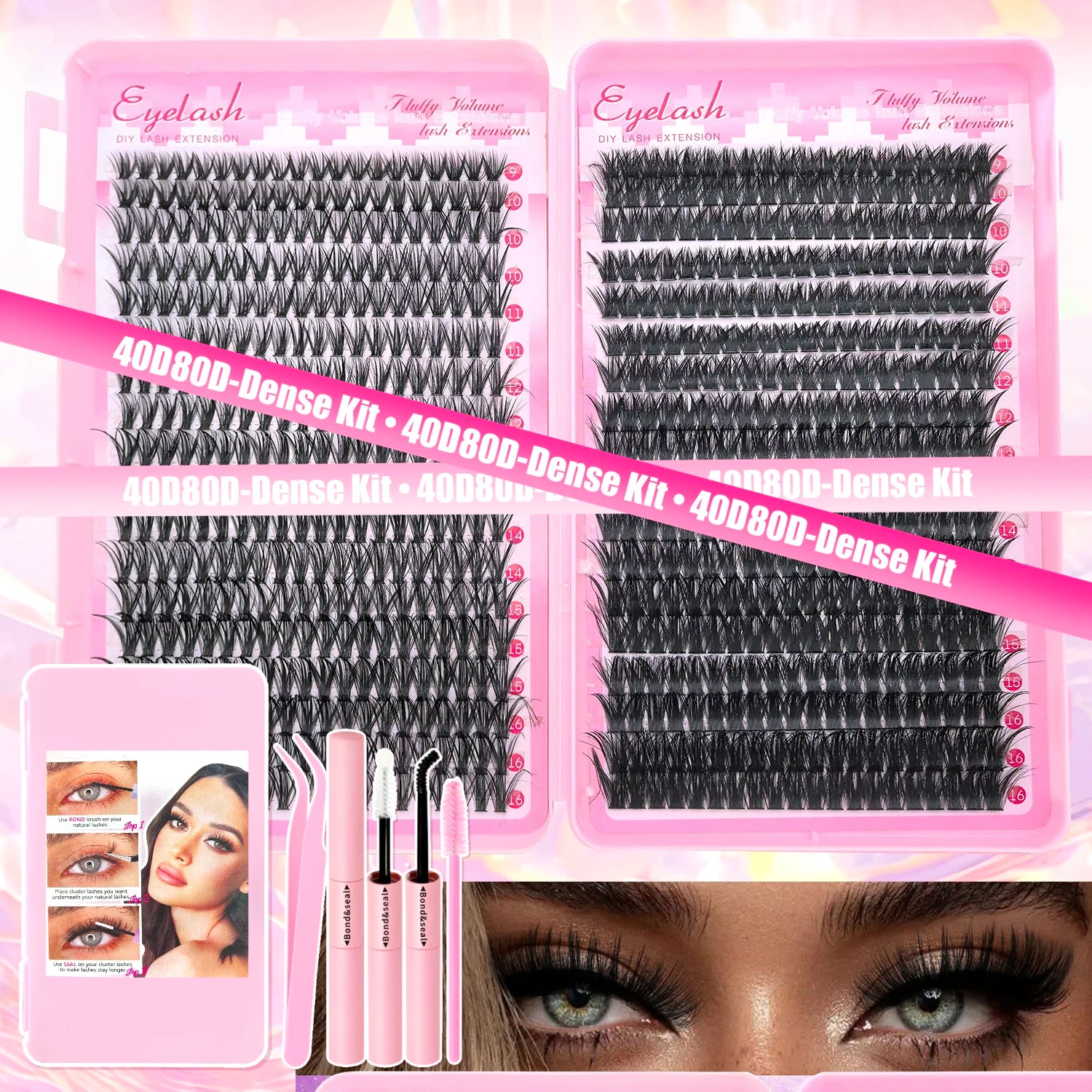 DIY Lash Extension Kit Clusters Individual Eyelashes