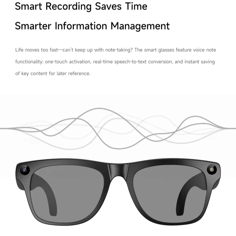 Xiaomi 4K HD Electrochromic AI Smart Glasses Translate Chat GPT 800W Camera Bluetooth Call Voice Assistant Control Smart Glasses