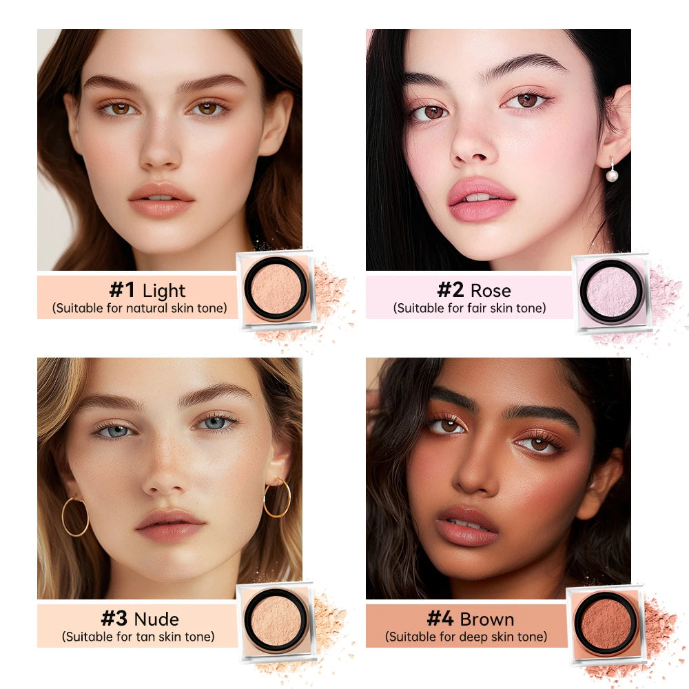 Loose Baking Setting Powder Long Lasting Oil Control Natural Face Matte Waterproof Brightening Loose Powder Makeup Cosmetics