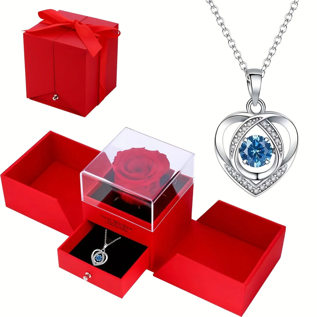 Rose Soap Premium Gift Box with MOM Pendant Necklace,for Mother's Day, Black Friday, Valentine's Day, Anniversaries, Birthdays