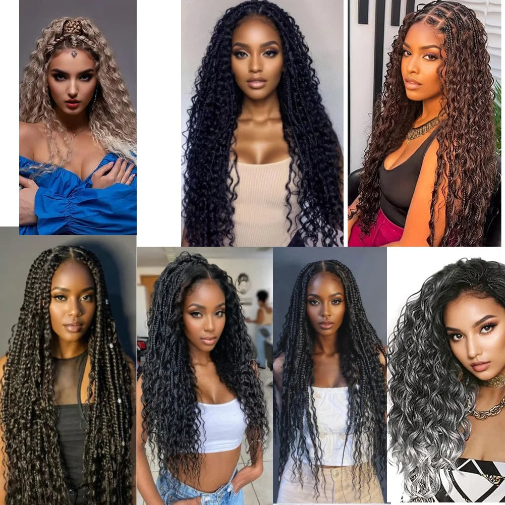 Water Wave Crochet Hair Extensions 30Inch Synthetic Twist Curly Crochet Braids Soft Bohemian Water Wave Braid Hair