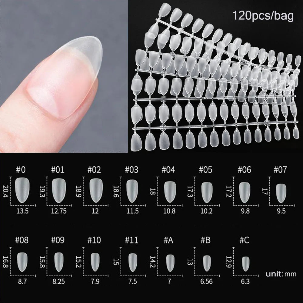 120pcs False Nails Transparent Press on Nails