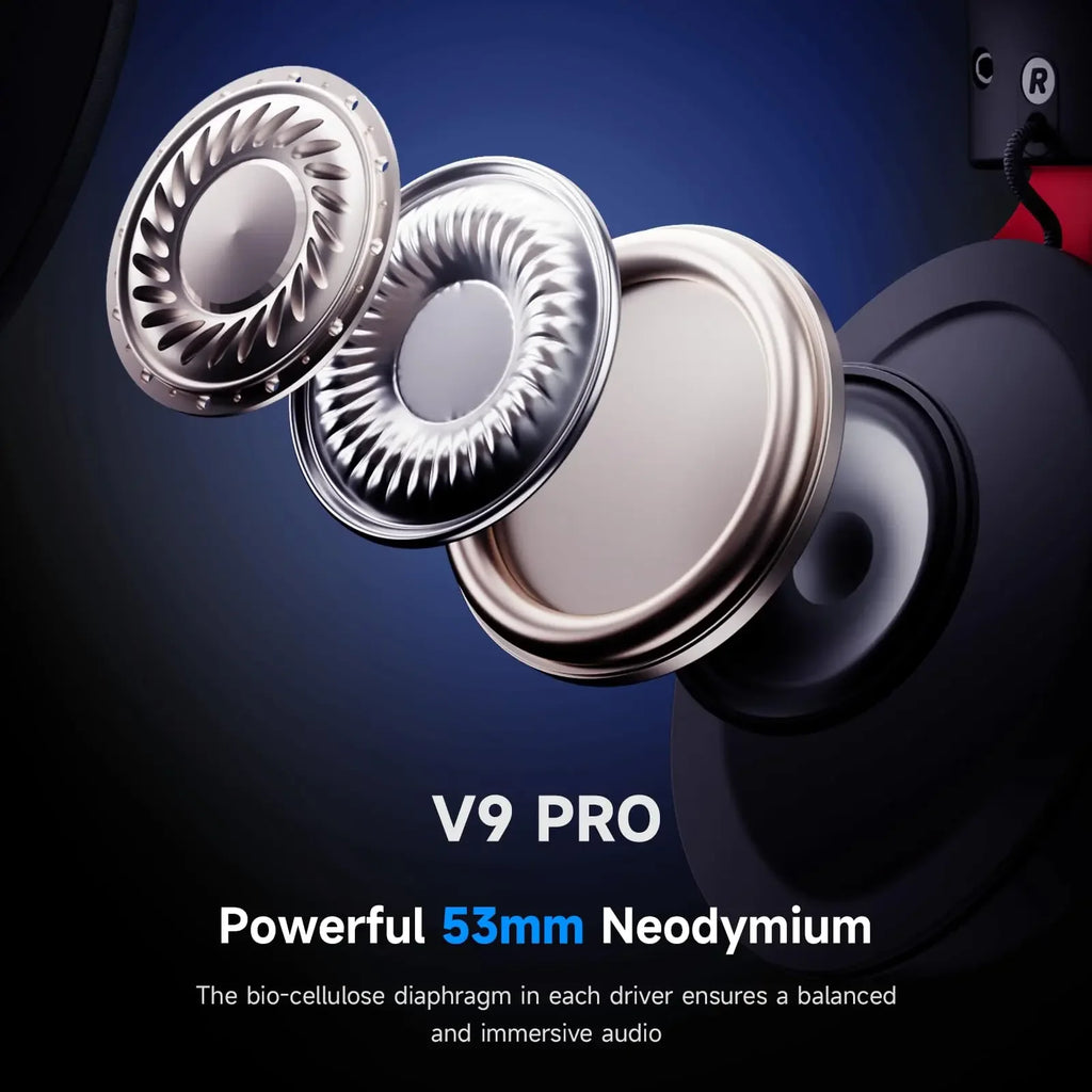 Wireless Gaming Headset Surround Sound Headphones Noise Canceling