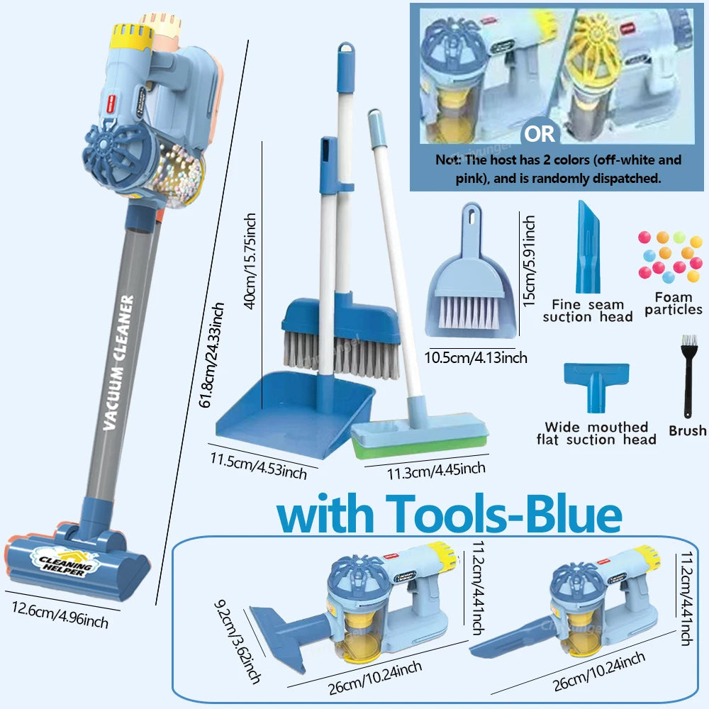 Kids Simulation Electric Vacuum Cleaner Toy Set Housekeeping Role Play Educational Toys for Toddlers Perfect Gift for Girls Boys