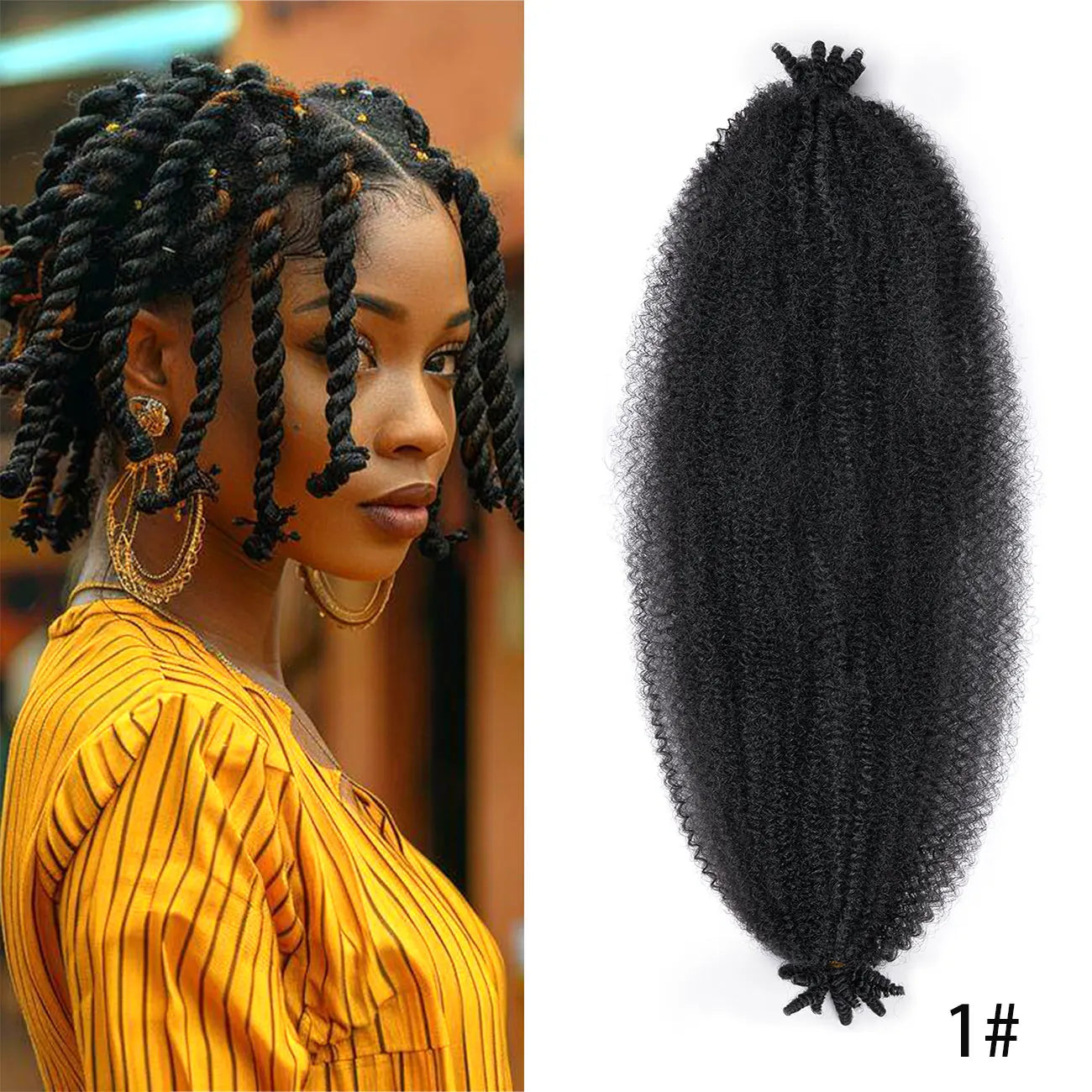 Spring Afro Twist Hair 24inch Kinky Marley Twist Braiding Hair For Women Soft Crochet for Distressed Faux LocsHair Extensions