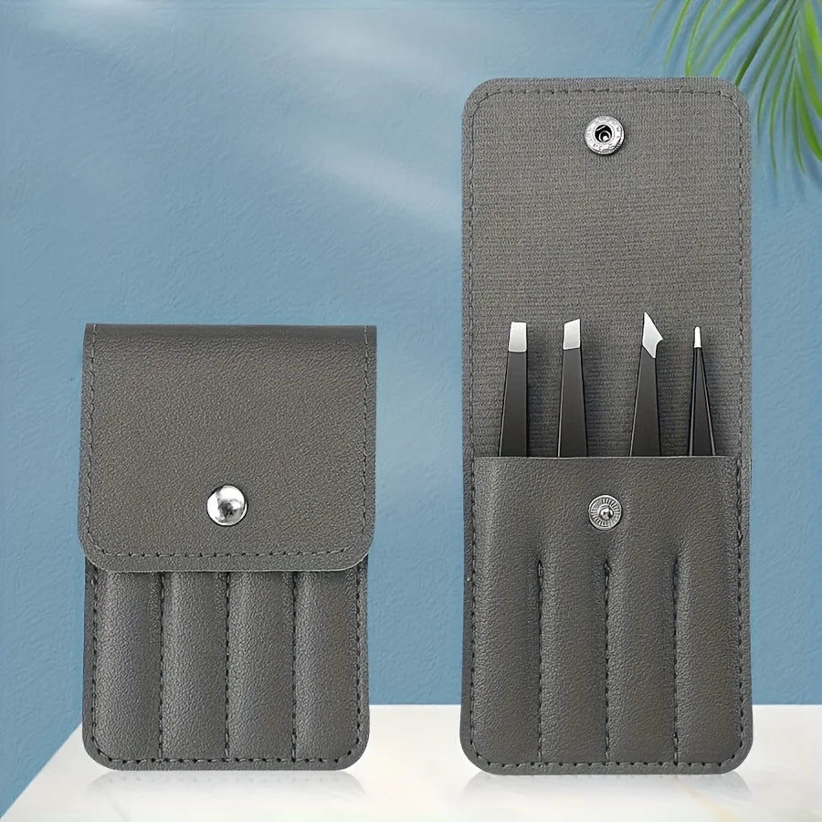 Stainless Steel Eyebrow Tweezers Set  Tools