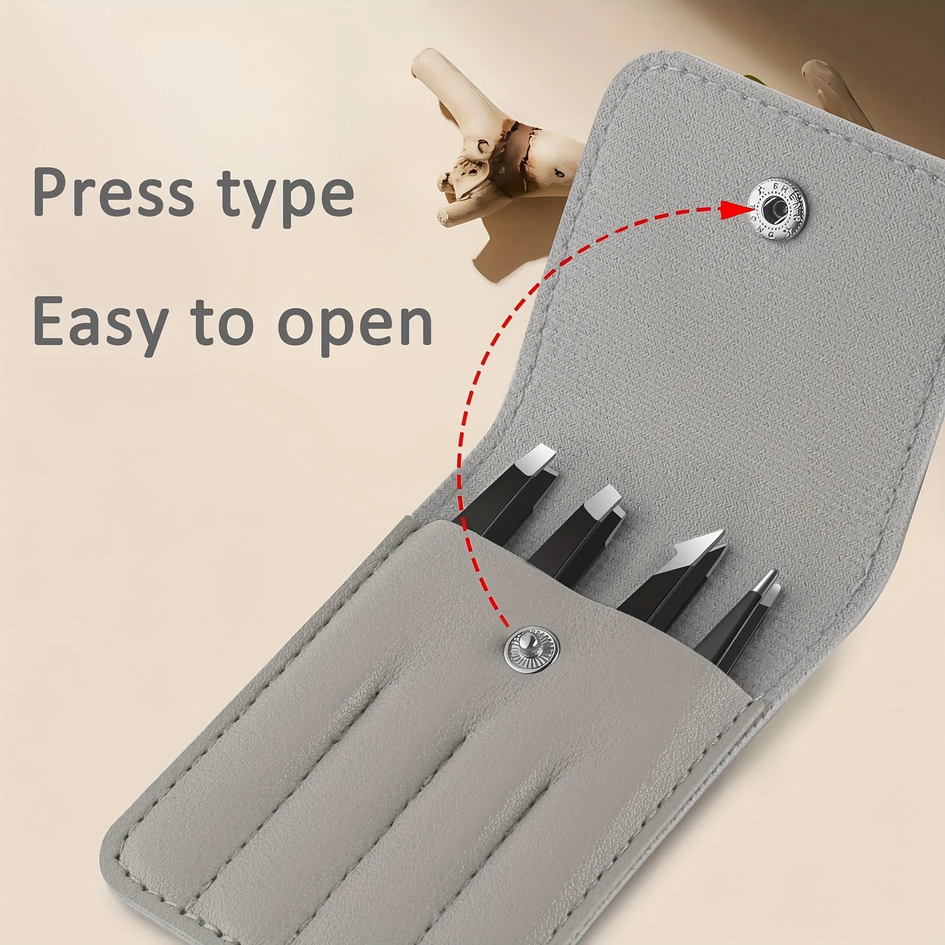 Stainless Steel Eyebrow Tweezers Set  Tools