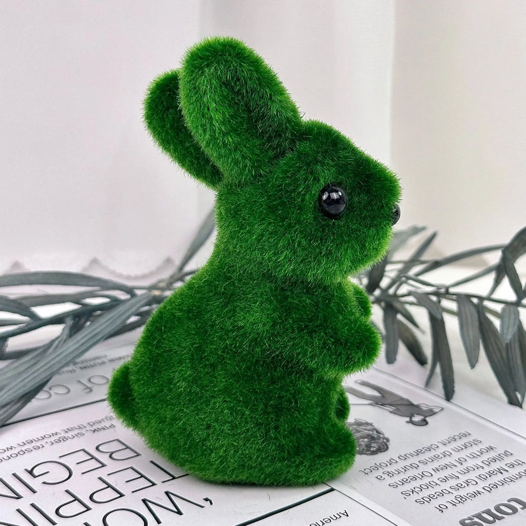Easter Rabbit Green Foam Flocking Simulation Three-dimensional Moss Rabbit Handicraft Decorations Gardening Decoration