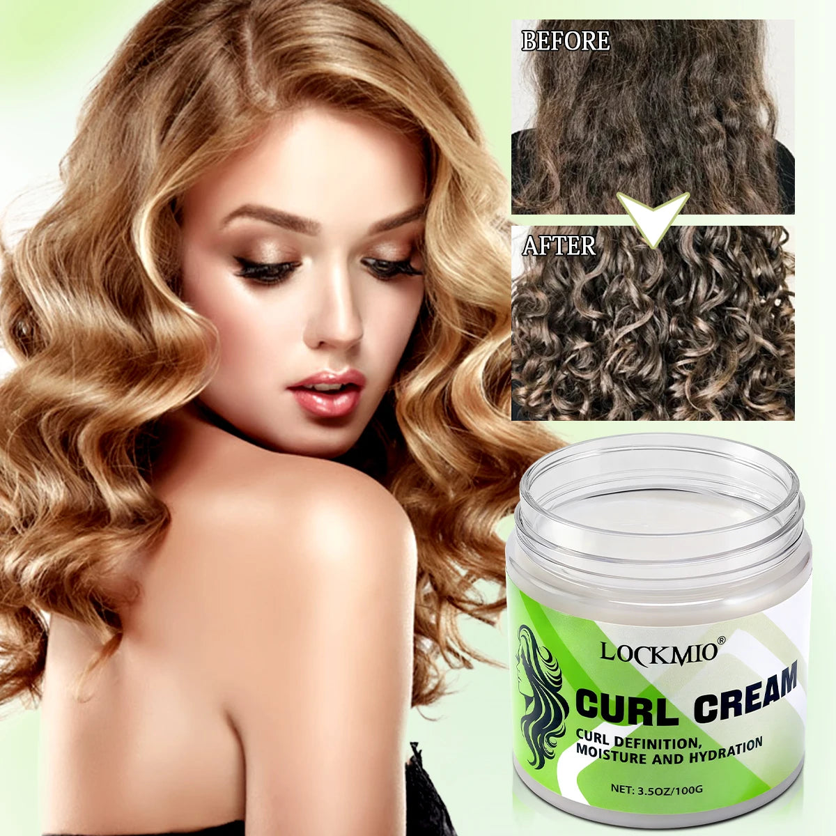 Women Hair Care Styling Products Moisturizing Nourishing Rosemary  Mint Oil Smoothing Shine Curl Cream Massage Detangling Brush