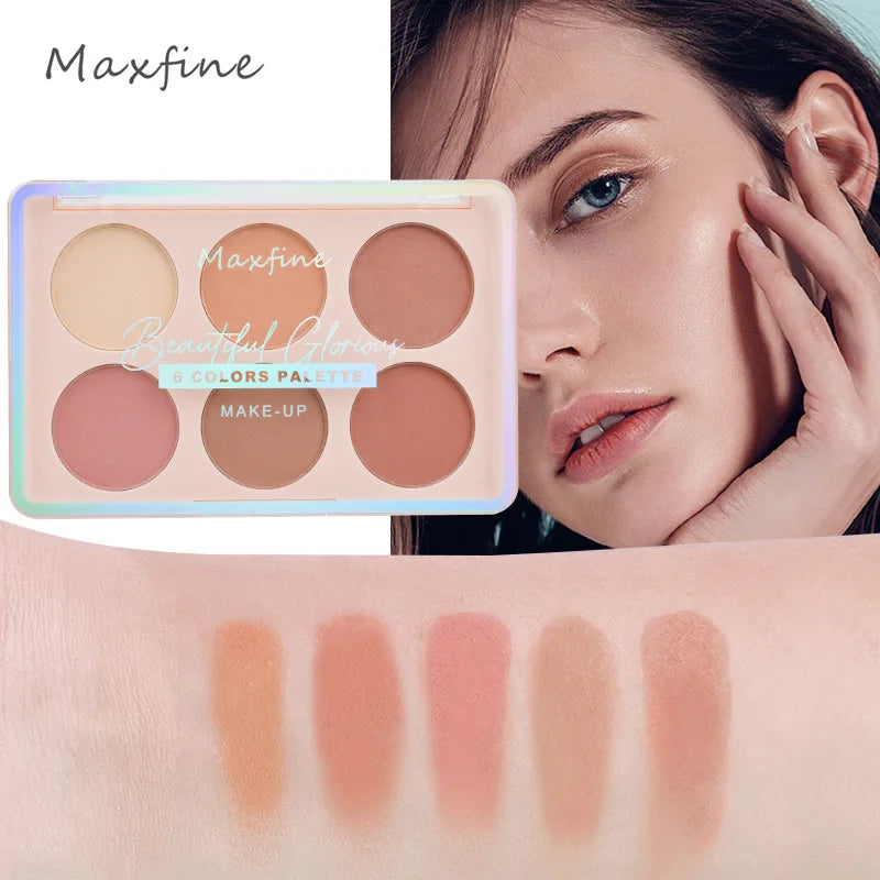 Color-retaining contour palette highlights all the functions of contour, which is a portable high-gloss cosmetic blush plate.
