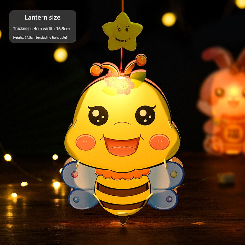 Mid-Autumn Festival Kids DIY Lantern Handmade Material Package Kindergarten Creative Rabbit Lamp Satchel Luminous Music Lantern
